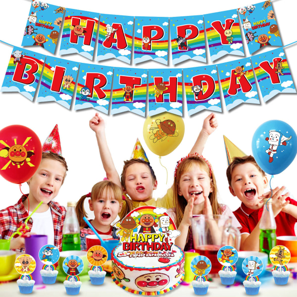 Bröd Superman Anpanman ballonger Rolig födelsedagsfest för barn