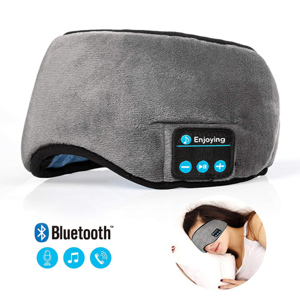 Musik Bluetooth Sovhörlurar Sleep Eye Mask Mjuk resår black