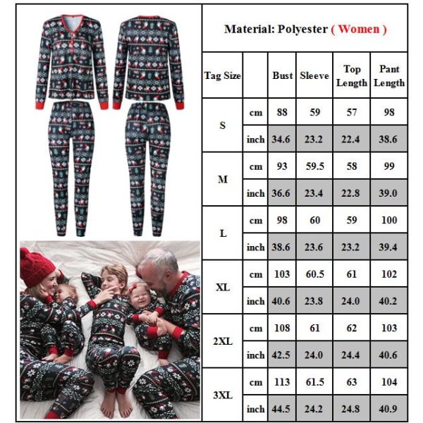 Jul familj matchande set Pyjamas Sovkläder Xmas PJs Set mom M