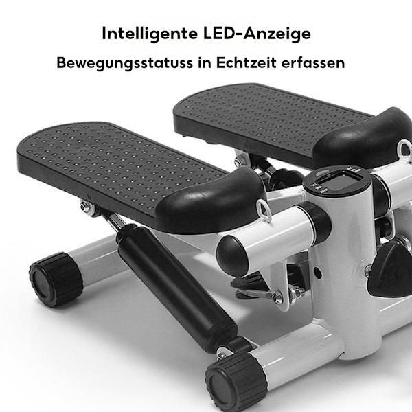 Mini Stepper, Trappmaskin, Fotklämma, Lastkapacitet 100 kg, Utrustad med Motståndsband, Lämplig för Hem- och Utomhusövningar, Nybörjare, Svart