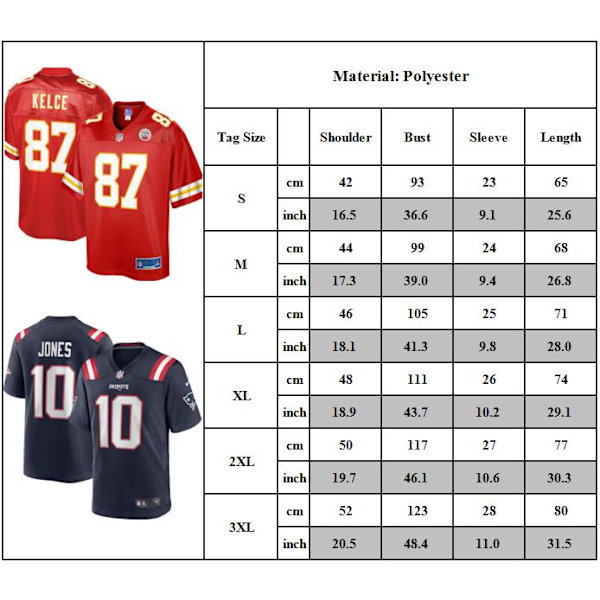 Herr Kansas City Chiefs Jersey NFL Amerikansk Fotboll Toppar Kortärmad T-shirt C 2XL