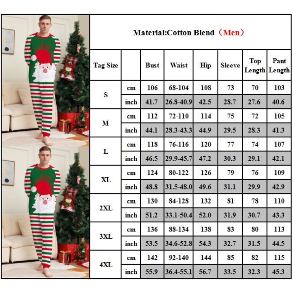 Julen Tomtepyjamas Familj Matchande Nattkläder Barn Pyjamas Set Dad XL