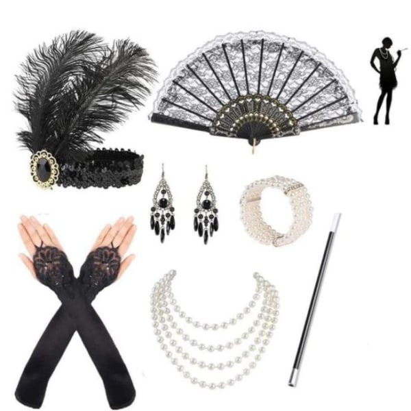 1920-talets Gatsby-accessoarer för kvinnor Flapper-kostymhuvudbonad D