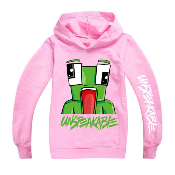 UNSPEAKABL Barn Pojkar Tryck Hoodie Jumper Sweatshirt Topp Pink 160cm