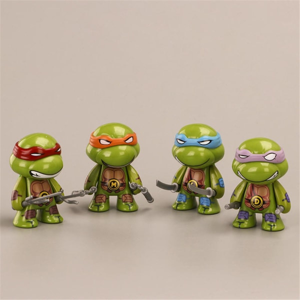 4 Pack/Set Ninja Turtles Figurer Leksaker Samlingar Modeller Små Prydnader Gåvor