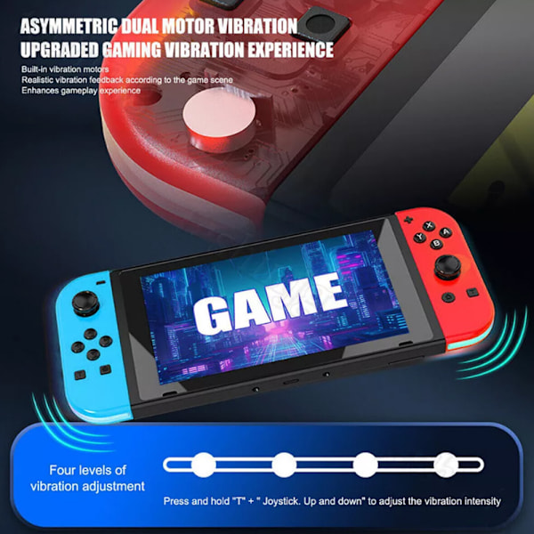 Joypad-kontroll för Nintendo Switch, Trådlös Joypad-ersättning för Switch-kontroll, Vänster och Höger Switch Blue Red