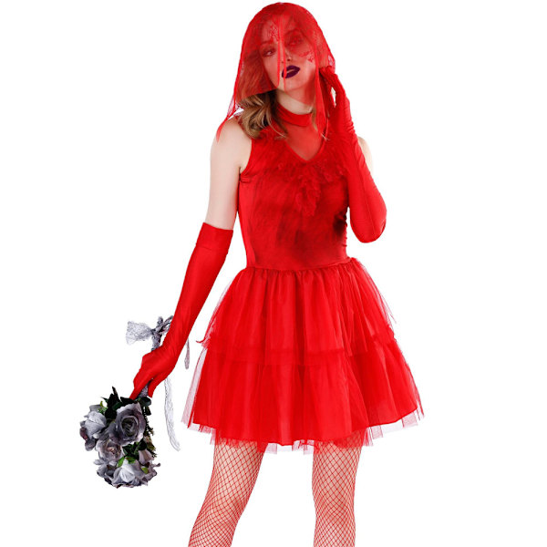 Skalbaggsbruden Lydia Deetz Klänning Kvinnor Halloween Cosplay Kostym Fancy Klänning M