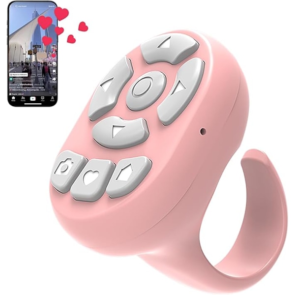 TikTok Bluetooth Fjärrkontroll Scrollring för TikTok Sida Vändare Portabl Pink