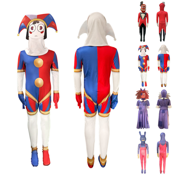 The Amazing Digital Circus Pomni Costume Clown Bodysuit Kids D 140cm