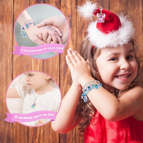 Stitch Adventkalender 2024 Smycken Adventkalender 2024 Jul 24 Dagar Nedräkningskalender med DIY Armband Jul Semester Ornament Flickor Present