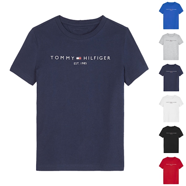 Tommy Hilfiger Herr T-shirt med bokstavstryck, kort ärm, löst sittande, avslappnad, sommartopp Black L