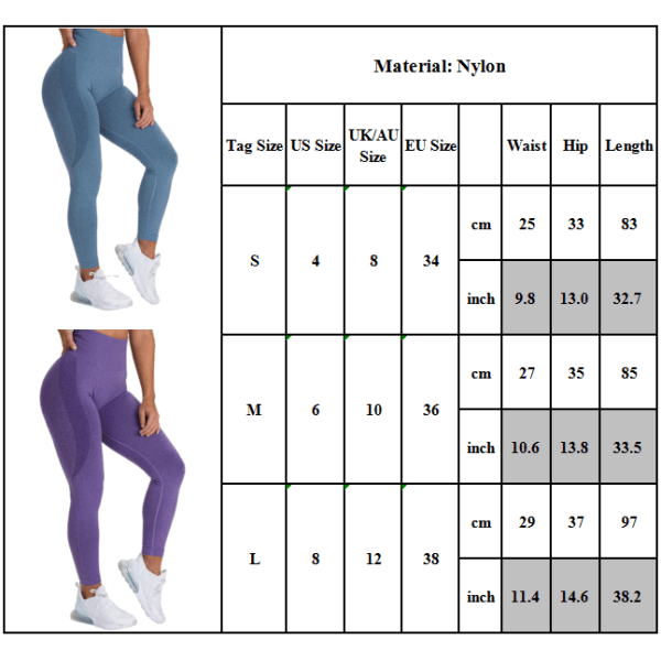 Kvinnor Tight Yoga Byxor Gym Outfits Träningskläder Fitness Sport purple S