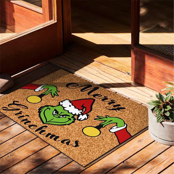 Grinch jul festival dekoration ytterdörrmatta matta jul #5