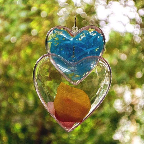 5 st julgran plast hjärtformade boll dekoration prydnad 65×63×37mm 5pcs