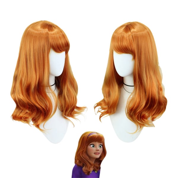 Filmen Scooby Daphne Cosplay peruk för barn Flickor lång vågig peruk