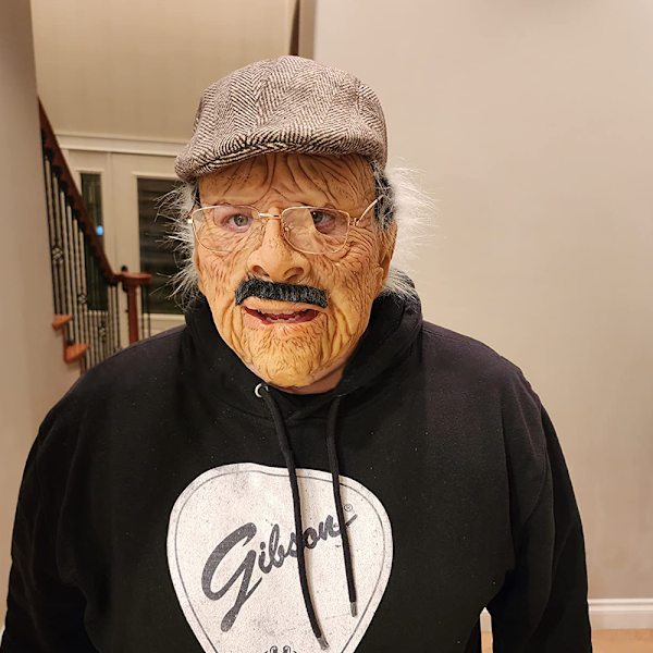 Gammal Man Latex Mask Vit Hårmask Huvudbonad Halloween Mask Skallig Morfar Mask Huvudöverdrag