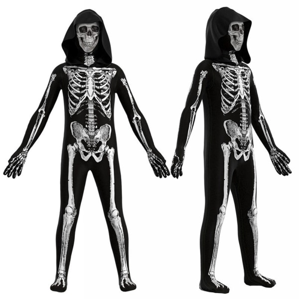 Barnens mänskliga skelettkläder Halloween jumpsuit rollspel 100cm