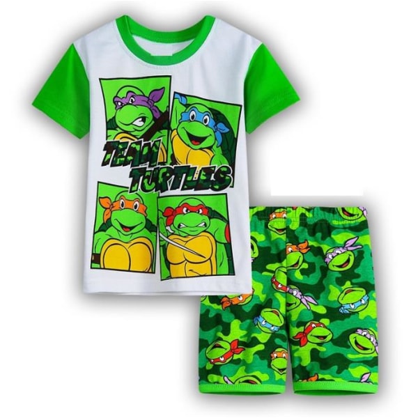 Barn Ninja Turtles Tryck Pyjamas Kortärmad Toppar Shorts Set Nattkläder A 5 Years