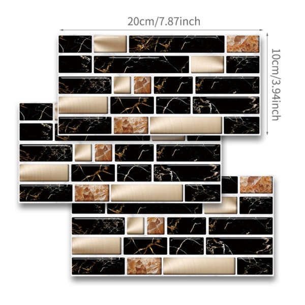 27 st 3D kakelklistermärken marmor väggklistermärken självhäftande dekoration 27 PCS