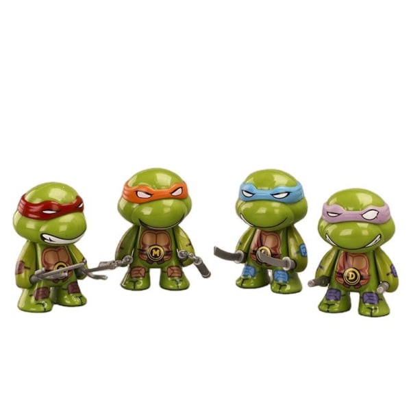 4 Pack/Set Ninja Turtles Figurer Leksaker Samlingar Modeller Små Prydnader Gåvor