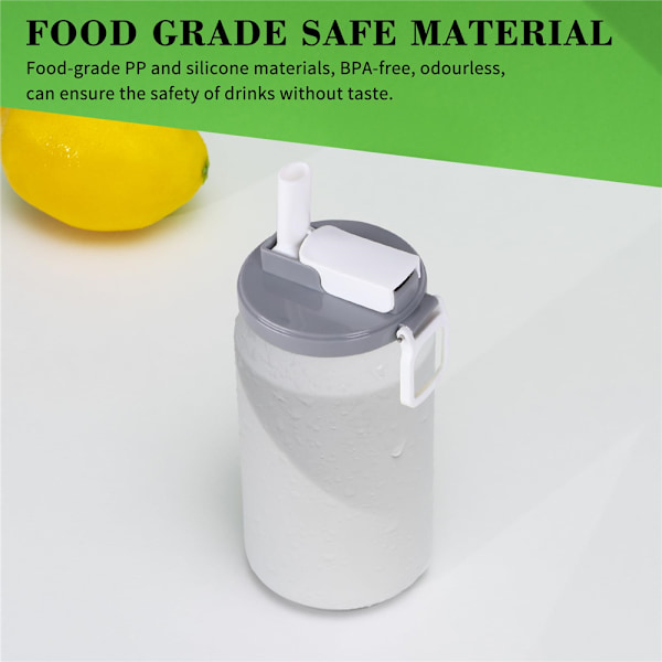 1 st. Sodaburkslock, Sodaburkslock med sugrör för burkdrycker, öl, juice, mineralvatten Grey White
