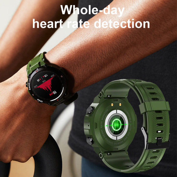 Smart Watch Men Outdoor Vattentät Stegräknare Sömnkompatibel green