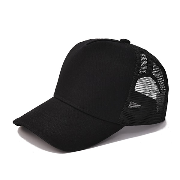 Truckerkepsar, Bekväma Truckerkepsar i Polyesternät, Unisex Baseballkepsar i Nät med Snapback, Sommarkepsar i Nät för Män och Kvinnor Black
