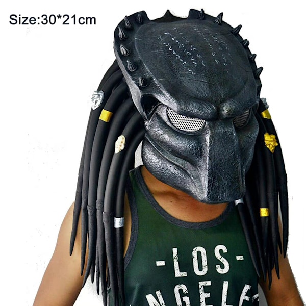 Predator Mask Film Spel 1:1 Hjälm Svart Relica för Halloween
