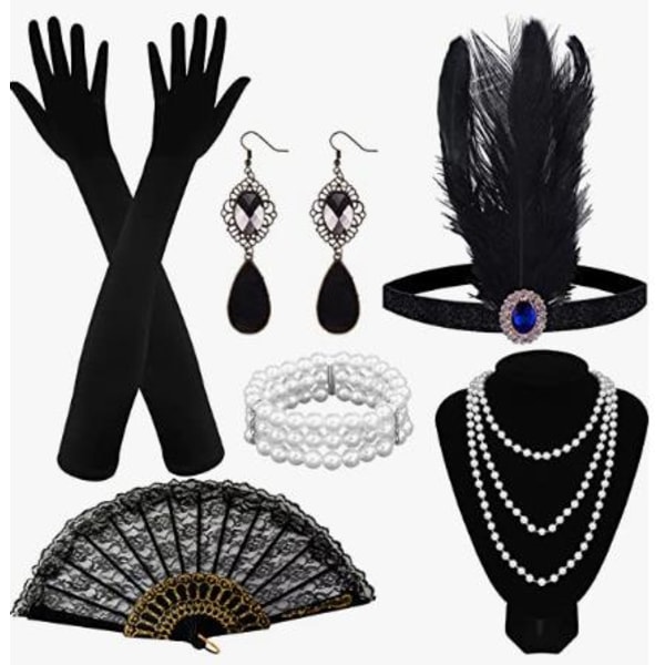 1920-talet Gatsby Accessoarer Set för Kvinnor Klaff Kostym Headpiece F