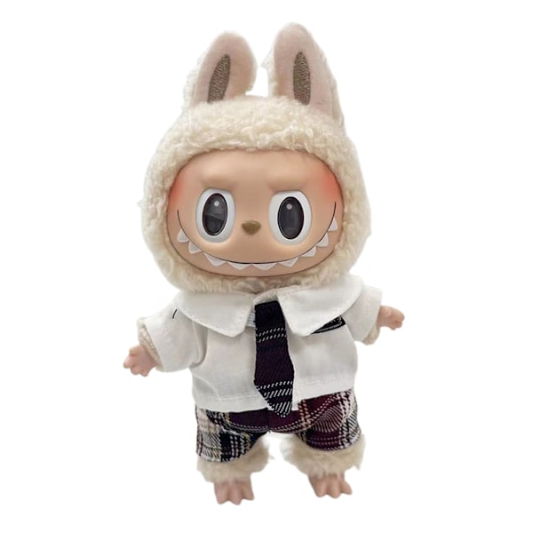 Labubu The Monsters Plyschdocka Söta Kläder Klädsel 17cm Utan Docka