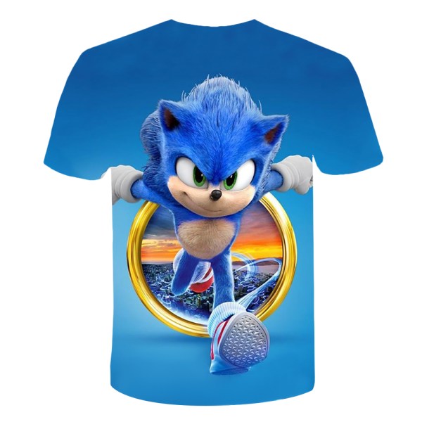 Kids Sonic The Hedgehog 3D T-shirt Kortärmade T-shirts för barn Blue 110cm