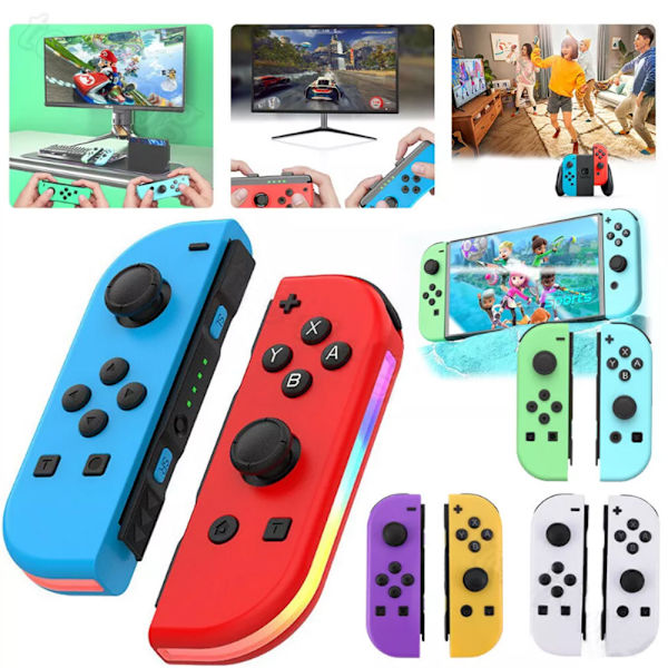 Joypad-kontroll för Nintendo Switch, Trådlös Joypad-ersättning för Switch-kontroll, Vänster och Höger Switch Blue Red
