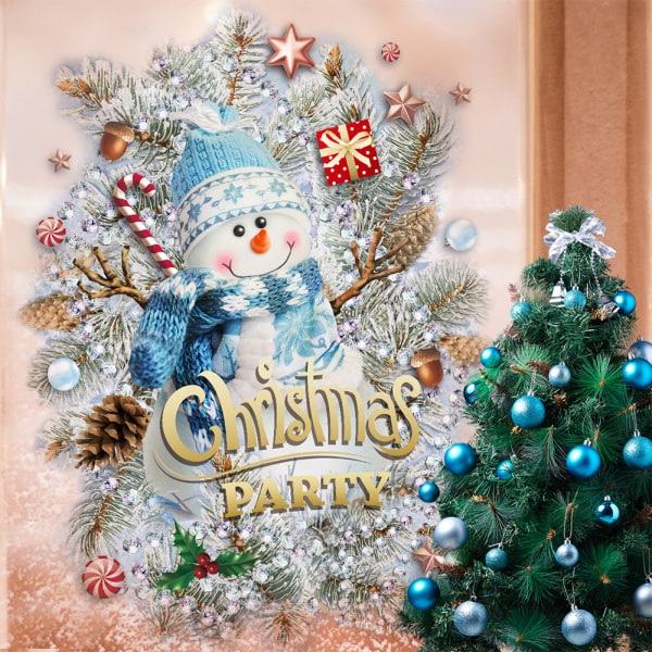Christmas Window Clings Snowman Dekaler klistermärken