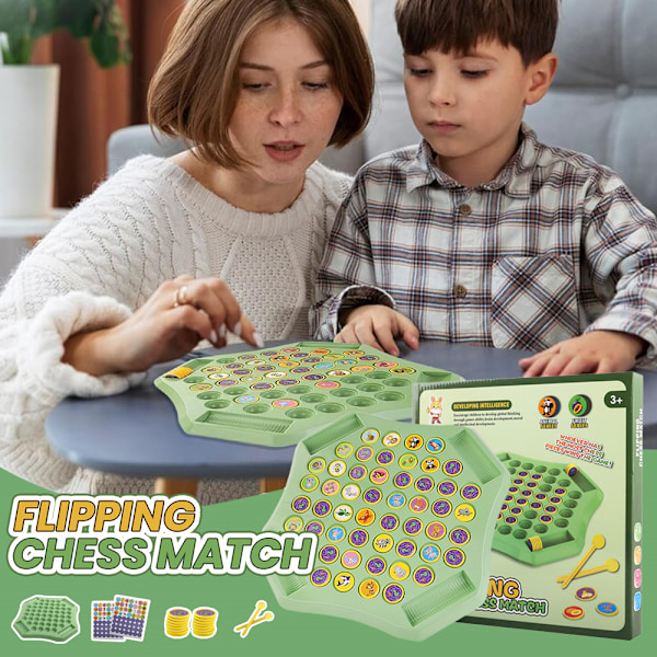 Djur/Frukt Flip Schackbräde Spel Kognitivt Minnesbräde Spel för Familj Barn Fruits