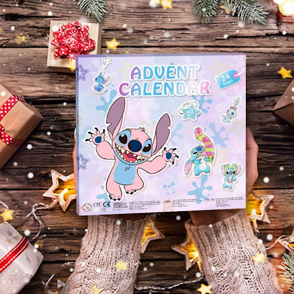 Stitch Adventkalender 2024 Smycken Adventkalender 2024 Jul 24 Dagar Nedräkningskalender med DIY Armband Jul Semester Ornament Flickor Present