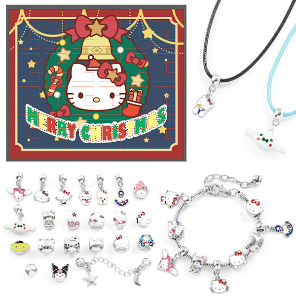 Julkalender 2024 Hello Kitty Armband 24 Dagar Nedräkning Barn Julgåva Blind Box