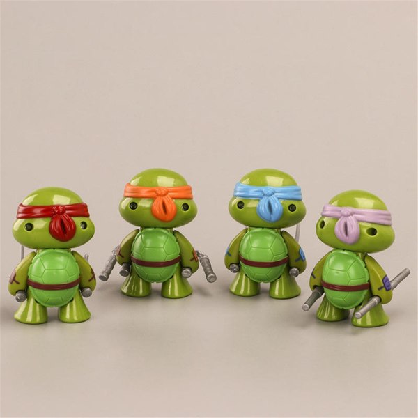 4 Pack/Set Ninja Turtles Figurer Leksaker Samlingar Modeller Små Prydnader Gåvor
