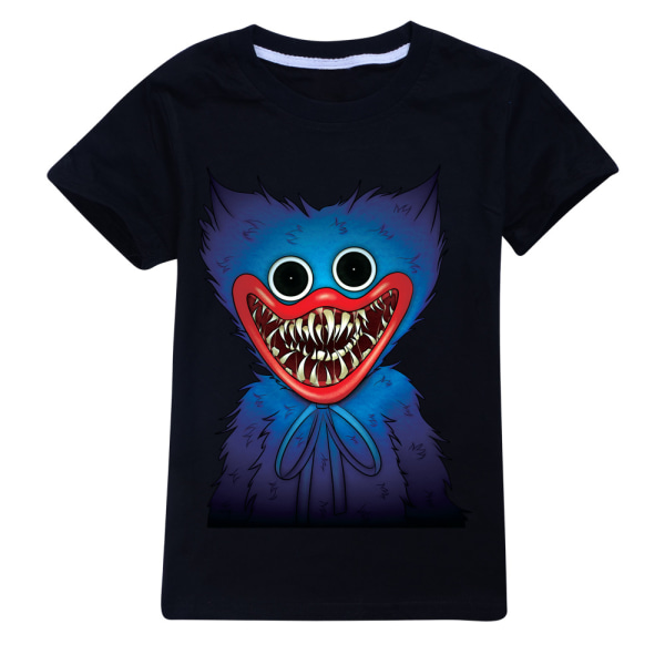 Poppy Playtime Huggy Wuggy Casual 3D kortärmad T-shirt Black 150cm