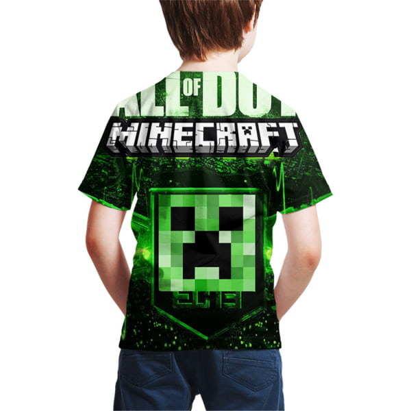 Pojkar Barn Casual kortärmad tecknad Minecraft T-shirt D 120cm
