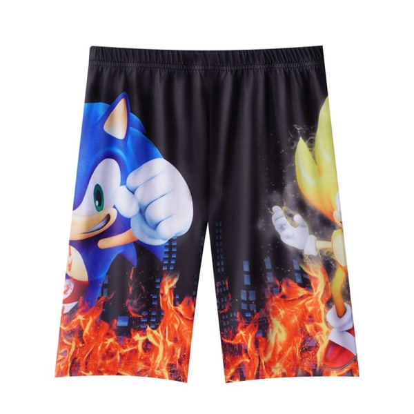 Sonic the Hedgehog Outfits Suit Kids Boy T-Shirt Shorts Set #2 Black 6-7Years