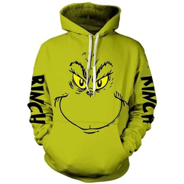 Jul Grinch 3d Print Hoodies Män Kvinnor Hooded Sweatshirt XL