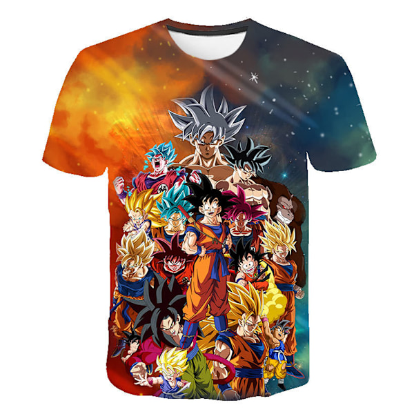 DBZ Gon Goku Print Tee Top Barn Cartoon Anime Kortärmad T-Shirt Pojkar Flickor Tee Tops C 130cm