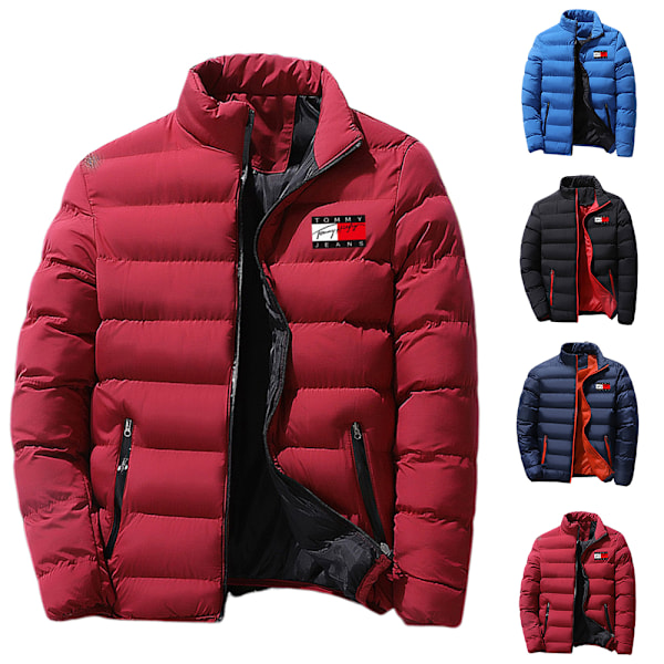 Herr Tommy Hilfiger Vintervarm Huvad Padderad Pufferjacka Quiltjacka Ytterplagg D XL