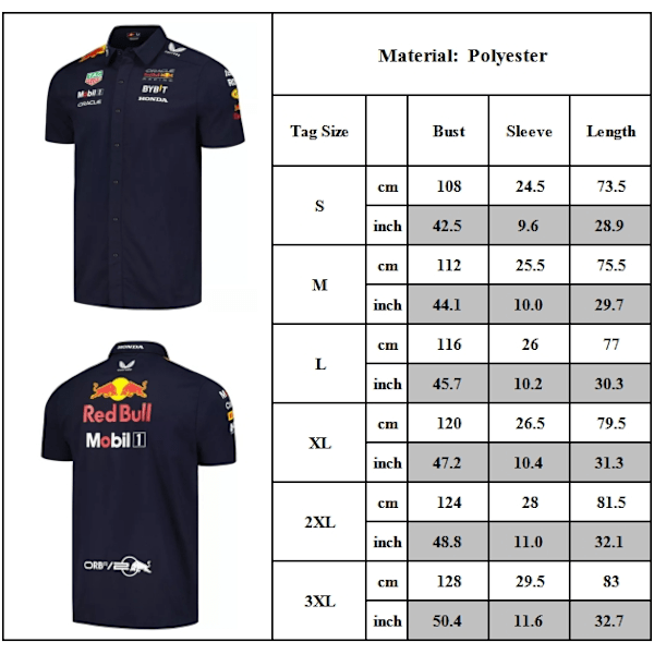 Racing F1 Herr 2024 Team Kortärmad Poloskjorta - Marinblå L