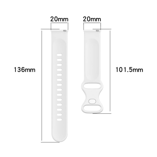 Sportband kompatibelt med Galaxy Watch 4 silikonarmband White 20MM large size