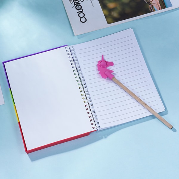 Pop It Notebook Silikon Fidget Toy sensoriska leksaker skolmaterial Macaron