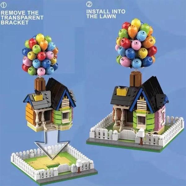 Barn Byggklossar Tenhorses Up Flying House med Ballonger Set Tensegrity Leksaker 555 Particle）