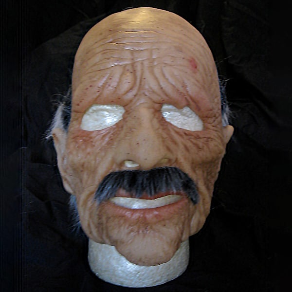 Gammal Man Latex Mask Vit Hårmask Huvudbonad Halloween Mask Skallig Morfar Mask Huvudöverdrag