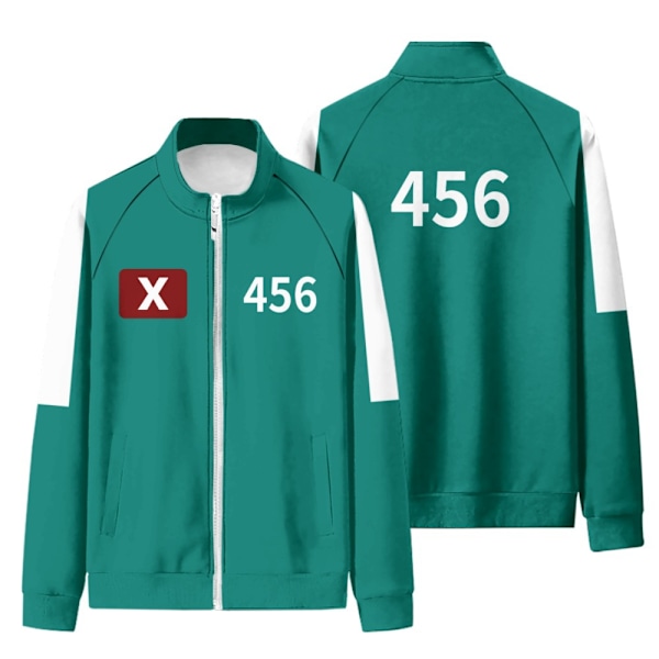 Squid Game 2 Dam & Herrar Sweatkläder Nyhet Full Zip Jacka Cosplay Film Kostym #456 5XL