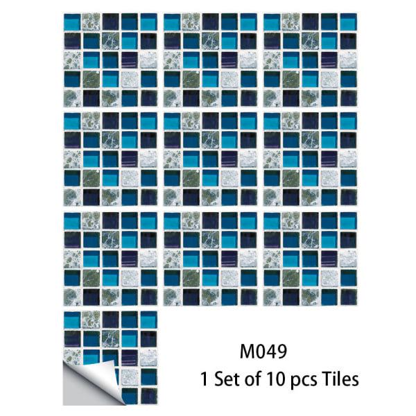 10 st mosaik kakel klistermärken DIY väggdekoration självhäftande